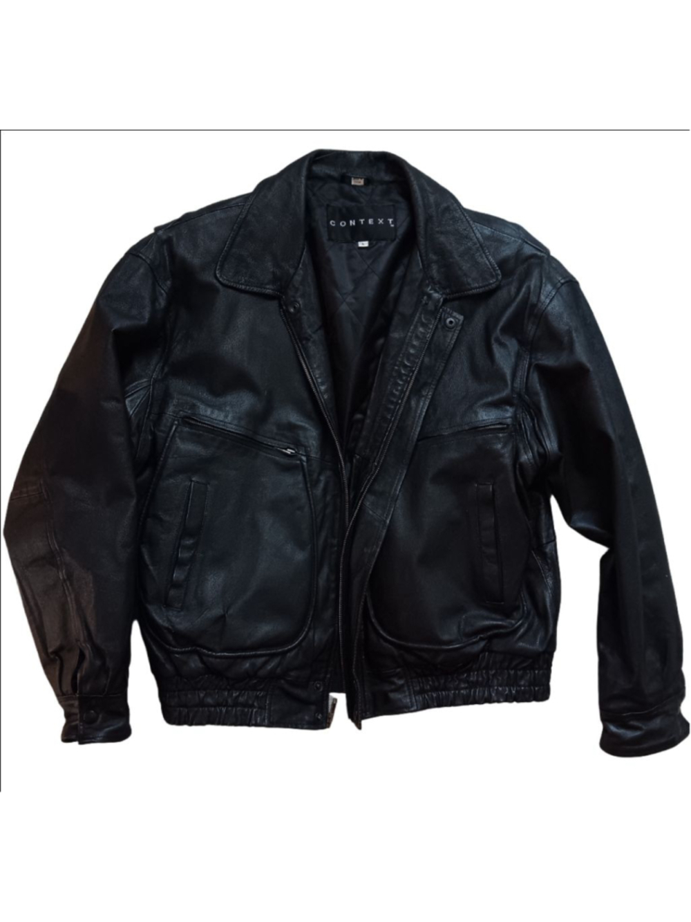 Men's Context Leather Jacket Size L Black